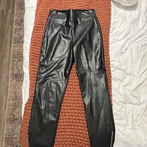 Abercrombie Faux Leather Leggings size Medium with Zipper Ankle